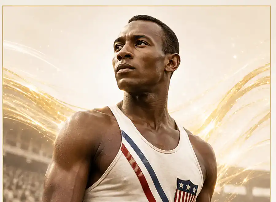 Jesse Owens spotlight artwork