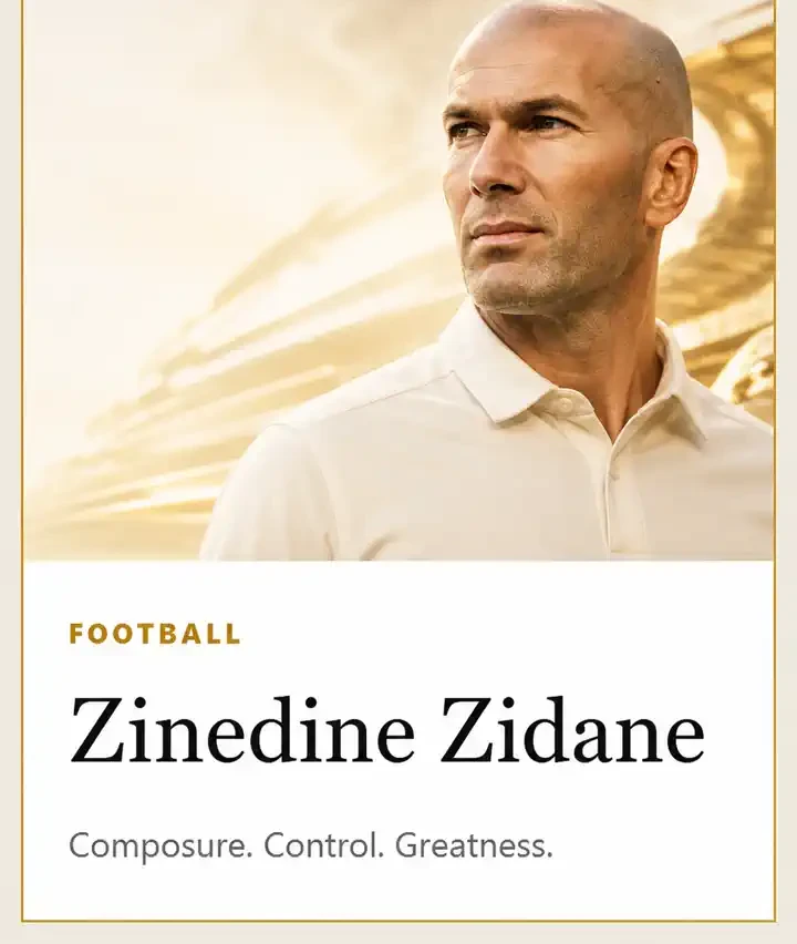 Zinedine Zidane athlete spotlight portrait