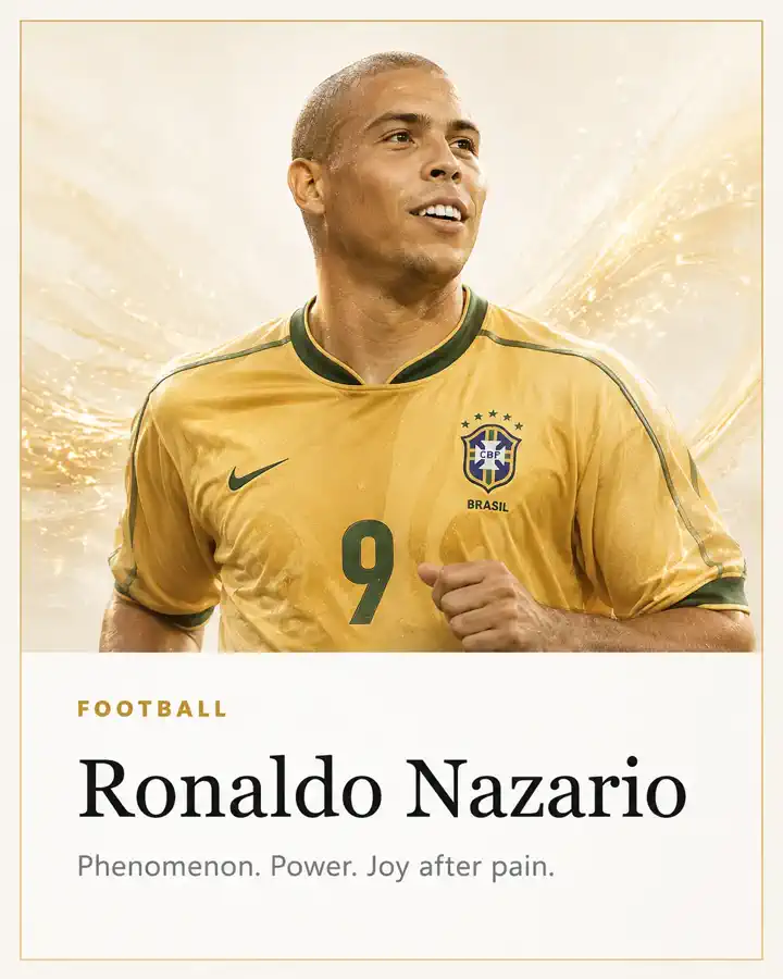 Ronaldo Nazario athlete spotlight portrait