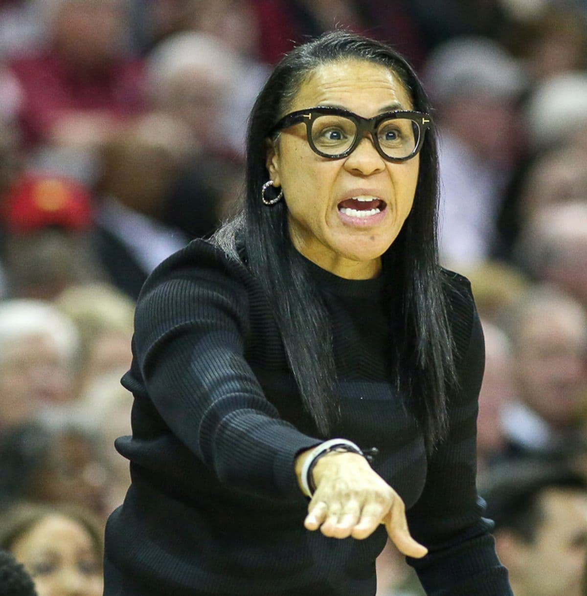 Dawn Staley real public-web portrait from a 2020 South Carolina basketball event.