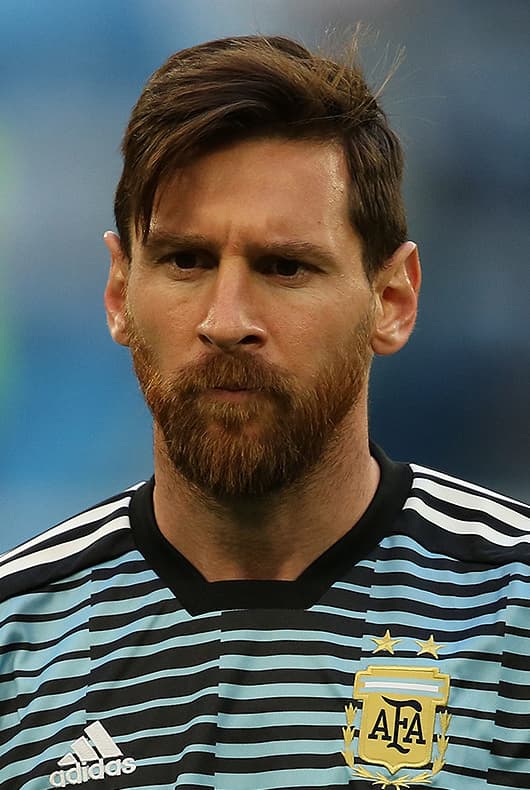 Lionel Messi real public-web portrait with Argentina at the 2018 FIFA World Cup.