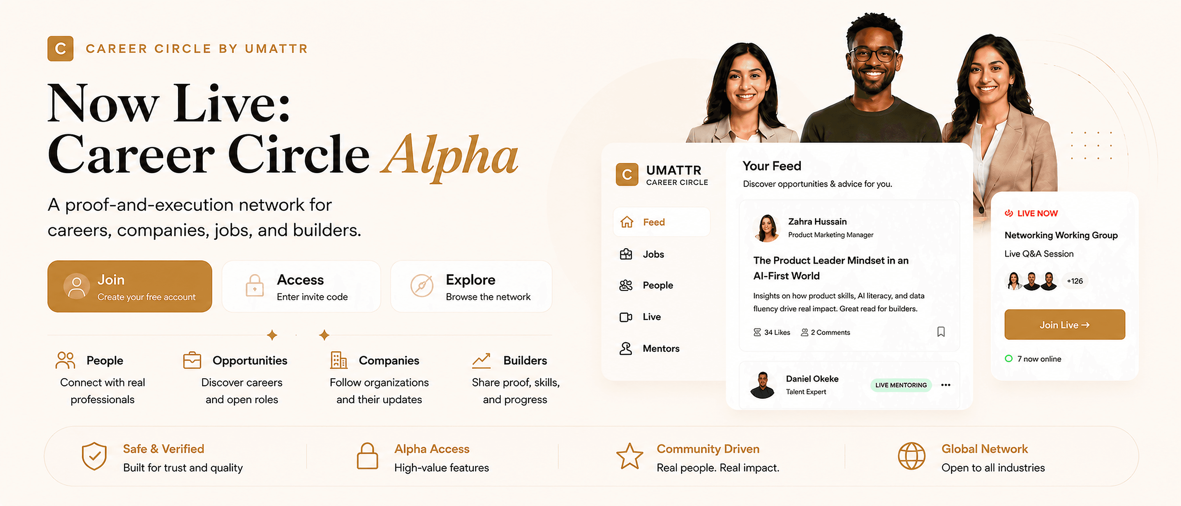 Career Circle Alpha by UMATTR launch banner