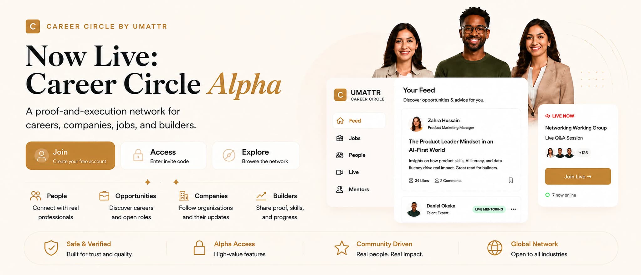Career Circle Alpha by UMATTR launch banner
