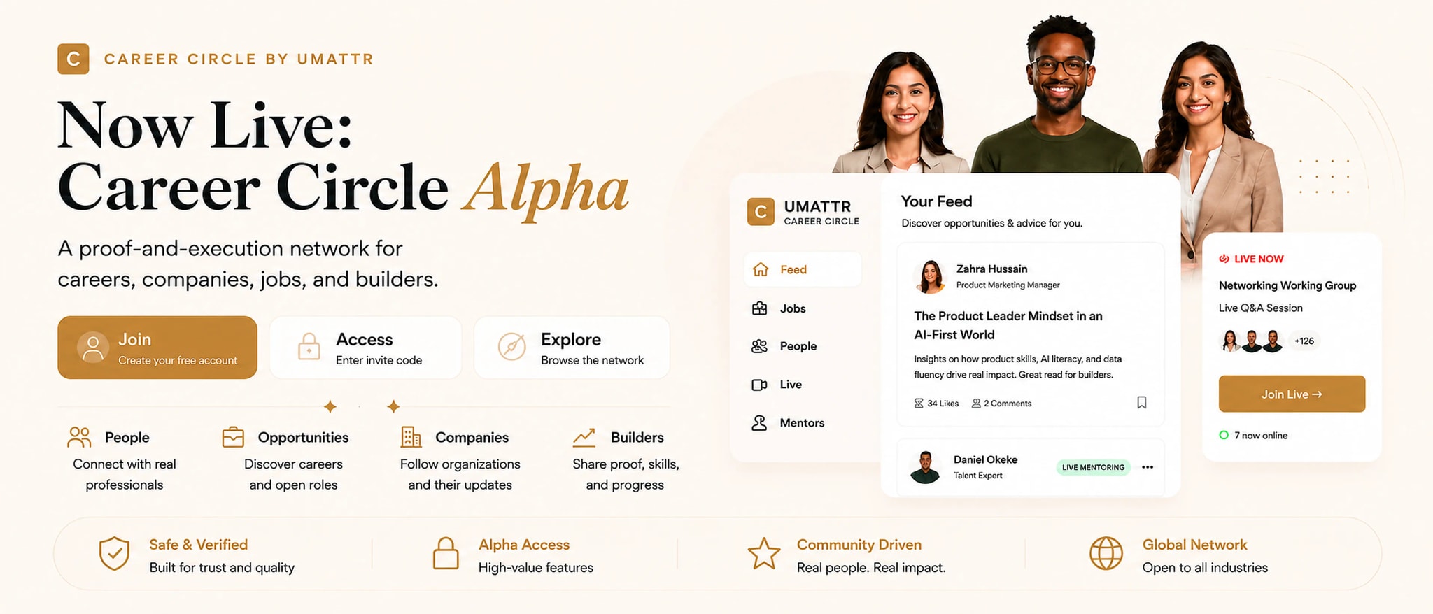 Career Circle Alpha by UMATTR launch banner