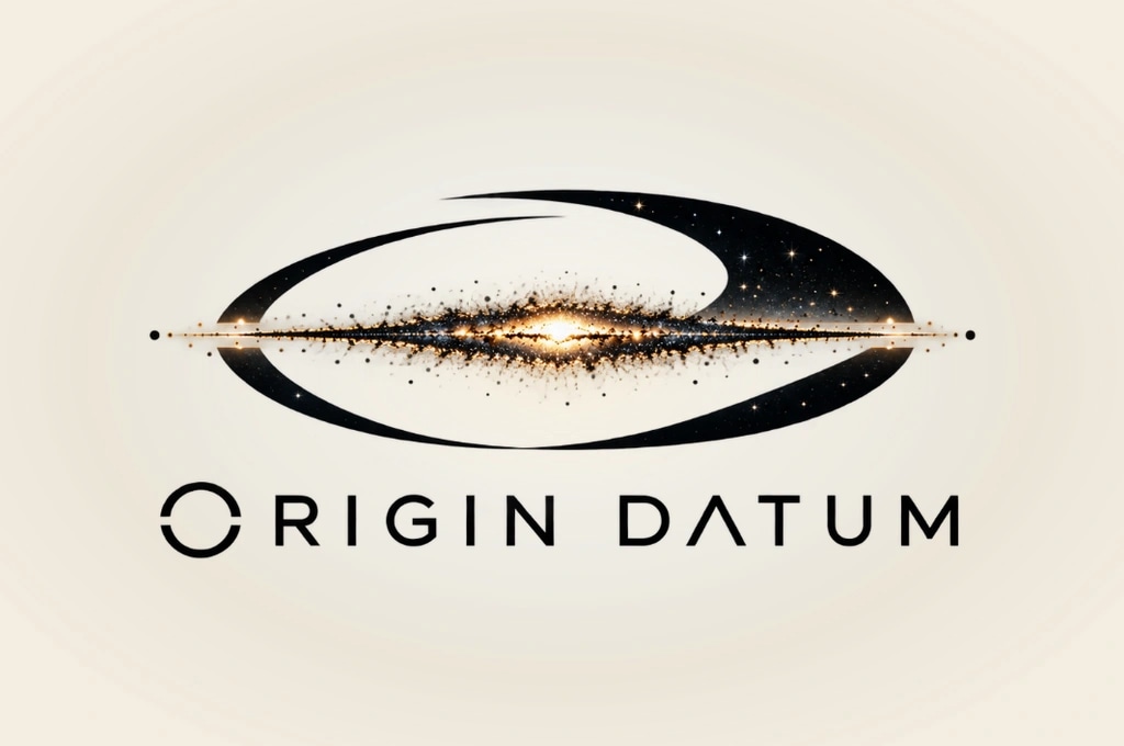 Origin Datum cosmic galaxy spatial intelligence brand emblem